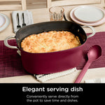 Ninja MC1000 Foodi PossibleCooker 8.5 Quart Multi-Cooker,with 4-in-1 Slow Cooker,Dutch Oven & More,Glass Lid & Integrated Spoon,Nonstick,Oven Safe Pot to 500°F,Cherry Tarte (Renewed)