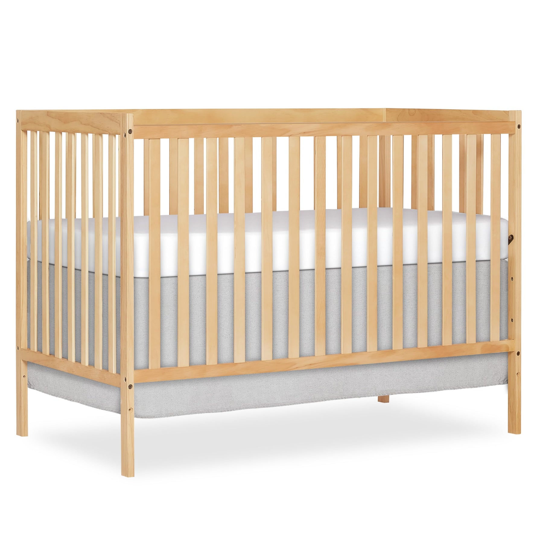 Dream On Me Synergy 5-in-1 Convertible Full-Size Baby Crib with Toddler, Day & Full Bed Conversion in White, GreenGuard Gold & BSA, 3 Mattress Heights, Sustainable Pinewood