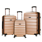Rockland Melbourne Hardside Expandable Spinner Wheel Luggage, Checked Large 28", Black
