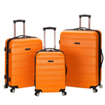 Rockland Melbourne Hardside Expandable Spinner Wheel Luggage, Checked Large 28", Black
