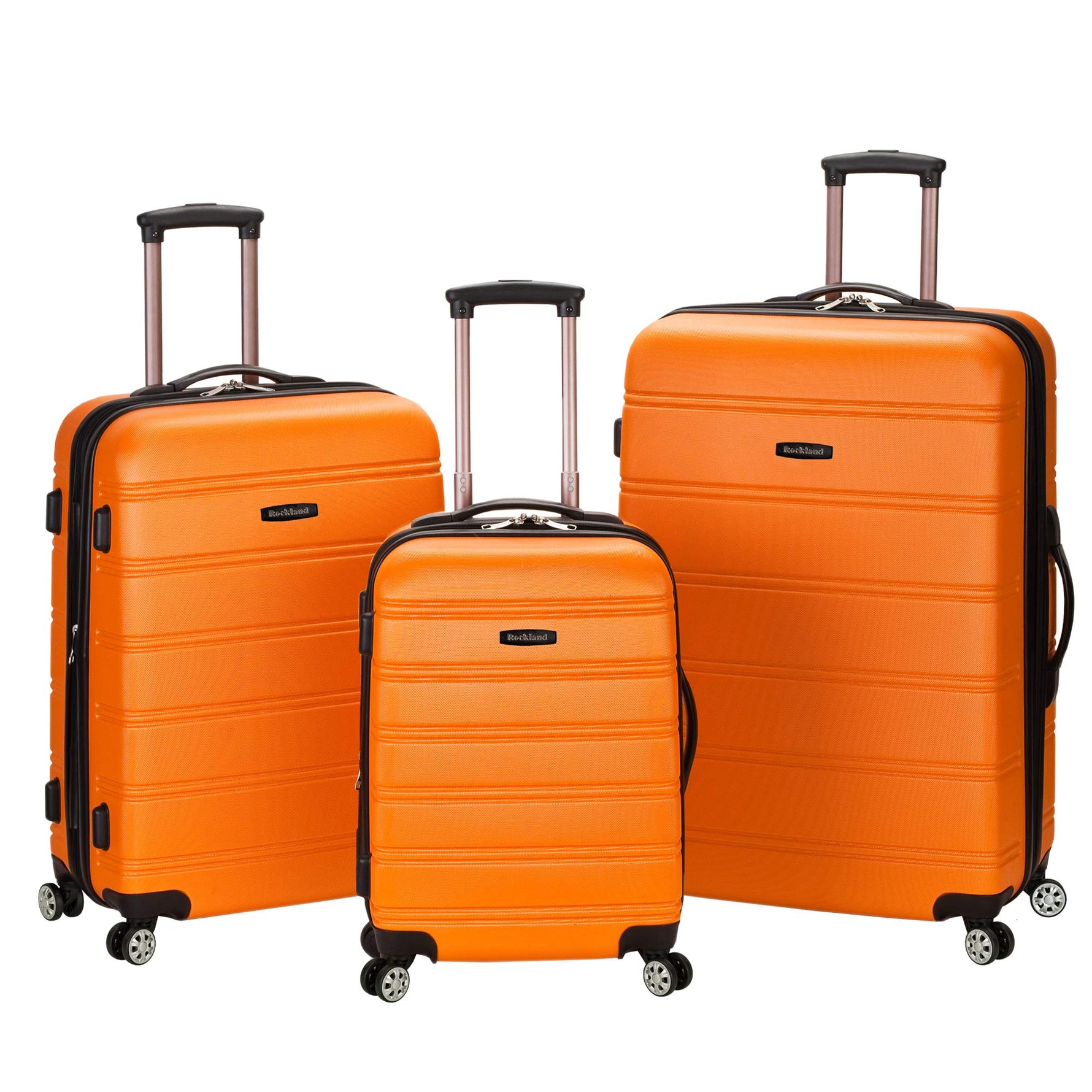 Rockland Melbourne Hardside Expandable Spinner Wheel Luggage, Checked Large 28", Black