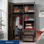 Sauder Miscellaneous Storage Wardrobe/Storage Cabinet/Pantry Cabinet, Reclaimed Pine Finish | Miscellaneous Storage