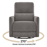 CHITA Power Recliner Chair Swivel Glider, FSC Certified Upholstered Living Room Nursery Reclining Sofa Chair with Lumbar Support, Linen