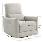 CHITA Power Recliner Chair Swivel Glider, FSC Certified Upholstered Living Room Nursery Reclining Sofa Chair with Lumbar Support, Linen