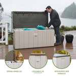 LIFETIME 60254 Heavy-Duty Outdoor Storage Deck Box, 150 Gallon, Desert Sand/Brown