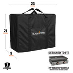 BLACKSTONE 1723 22” Tabletop Griddle Carry Bag, Heavy Duty, Weather Resistant, Griddle Cover, Black. Fits Griddles Without Hoods or Hard Covers.