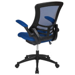 Flash Furniture Kelista Mid-Back Swivel Office Chair with Adjustable Seat Height, Ergonomic Mesh Desk Chair with Flip-Up Armrests, Black