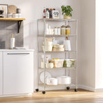 5-Tier Steel Wire Shelving, 30"W x 14"D x 61.5"H | Durable solid steel wire storage rack with adjustable shelves featuring 300 pounds per shelf weight capacity for home use