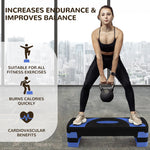 BalanceFrom Aerobic Step Platform Trainer with Adjustable 3-Level Risers, 400 Pound Weight Capacity – Non-Slip Exercise Stepper for Cardio, Strength, and Fitness Workouts at Home or Gym
