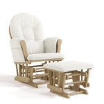 Storkcraft Premium Hoop Glider & Ottoman (Espresso with Beige) — GREENGUARD Gold Certified, Solid Wood Craftsmanship, Convenient Storage Pockets, Glider Rocking Chair for Nursery, Multi-Award-Winning