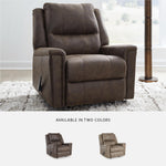 Signature Design by Ashley Skymaker Modern Faux Leather Manual Rocker Recliner with Track Arms, Dark Brown