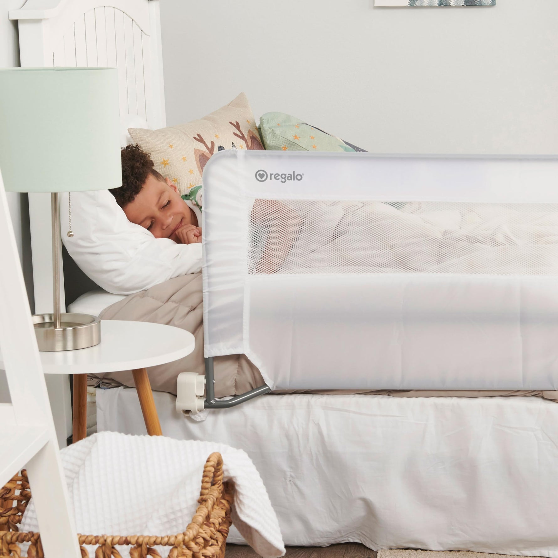 Regalo Safety 54” Extra Long Bed Rail Guard for Toddlers, Swing Down Toddler Bed Rail with Reinforced Anchor Safety System, 20” Tall Bed Safety Rail, Fits Twin, Full & Queen Beds