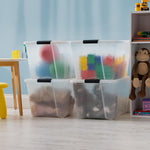 IRIS USA 6-Pack 6 Quart Storage Bins with Lids | Transparent design makes contents easy to find. Ideal for shoes, photos, documents, and small essentials. Nestable design
