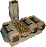 MTM AC4C 4-Can Ammo Crate, 30 Caliber, Convenient size, Stackable, Easy Carry and Transport of 30 Caliber Ammo, Rugged Tactical Carrying Crate, USA Made, Dark Earth/Army Green