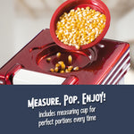 Nostalgia Retro Hot Air Popcorn Maker – 12 Cups Oil Free Popping – Countertop Machine with Measuring Cup – Healthy Snacks & Movie Nights – Red