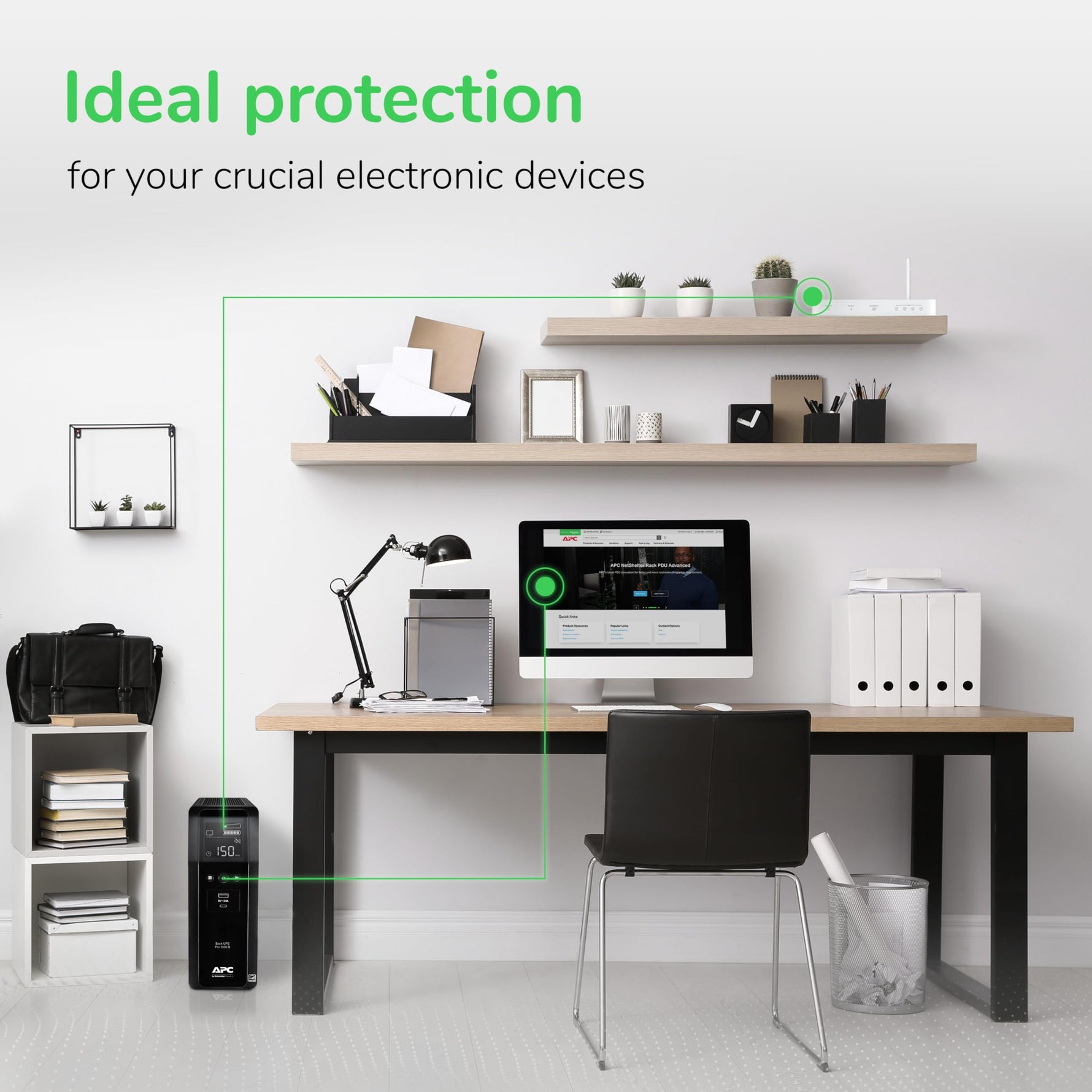 APC Back-UPS Pro Sinewave UPS, 1500VA/900W UPS Battery Backup & Surge Protector, AVR, 10 Outlets, LCD, USB-C Charging, UL Certified, BR1500MS2 Uninterruptible Power Supply for Computers, Electronics