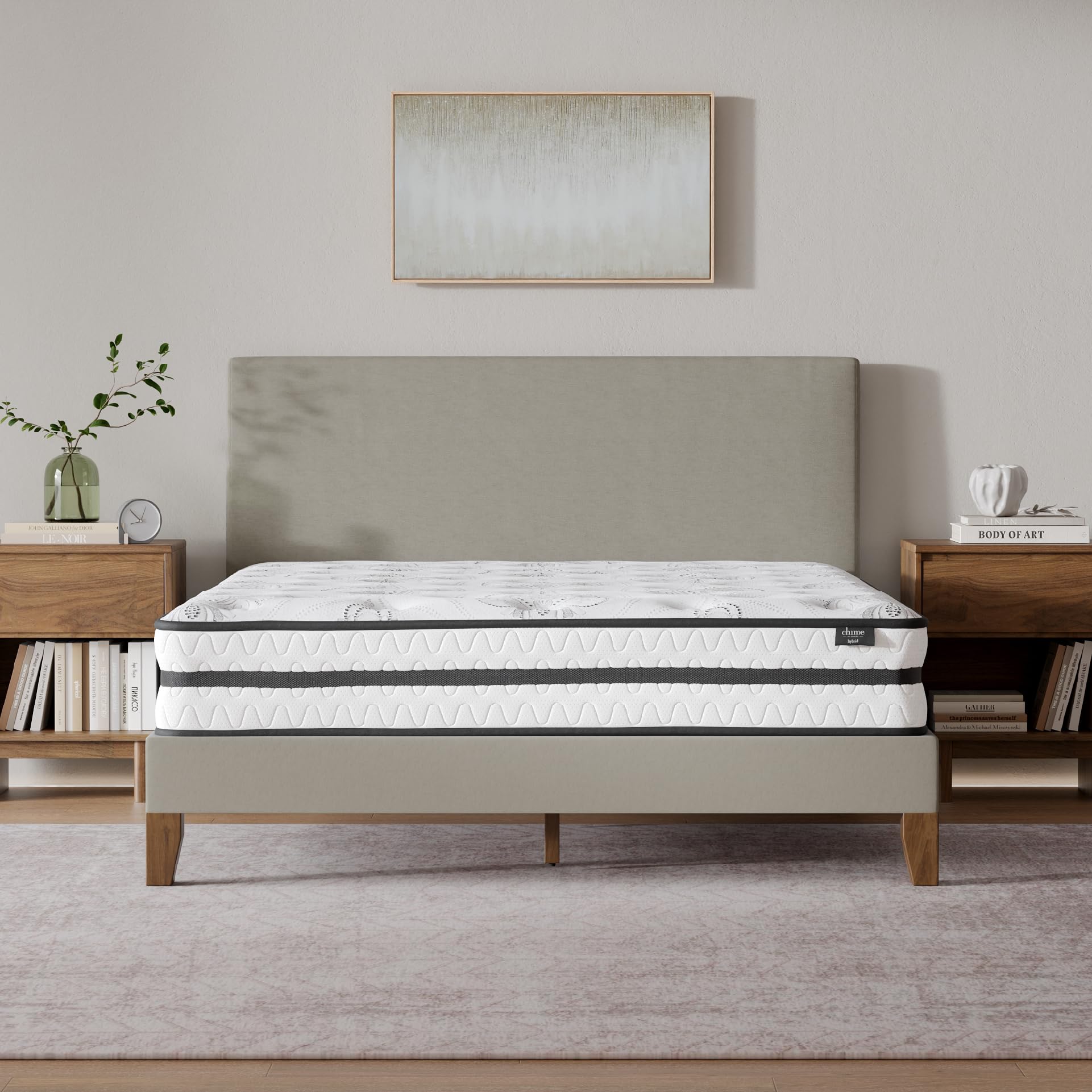 Signature Design by Ashley Chime 12 Inch Hybrid Full Mattress, Memory Foam with Lumbar Support, High-Density Foam & Pocketed Coils for Comfort & Back Support, Mattresses in a Box, Full Size