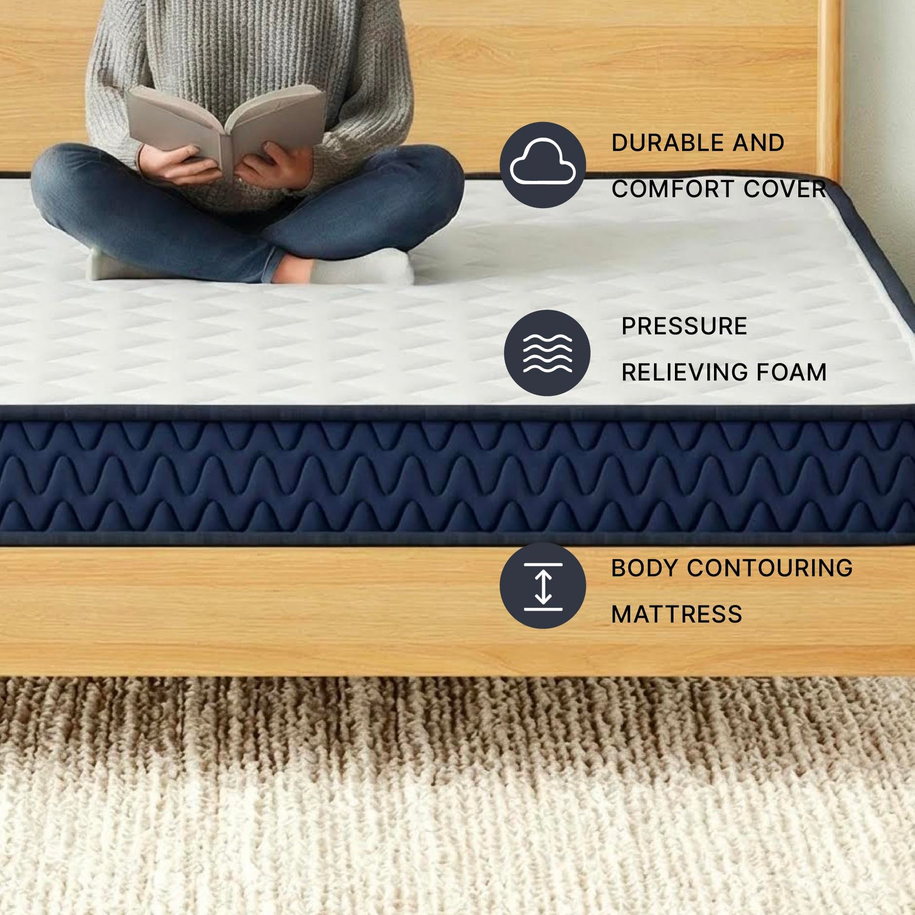 Signature Design by Ashley Chime Memory Foam 12" Full Mattress with Thick Memory and Support Foam for Pressure Relief, Fiberglass Free, Mattress In A Box