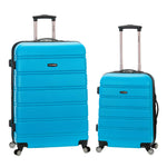 Rockland Melbourne Hardside Expandable Spinner Wheel Luggage, Checked Large 28", Black