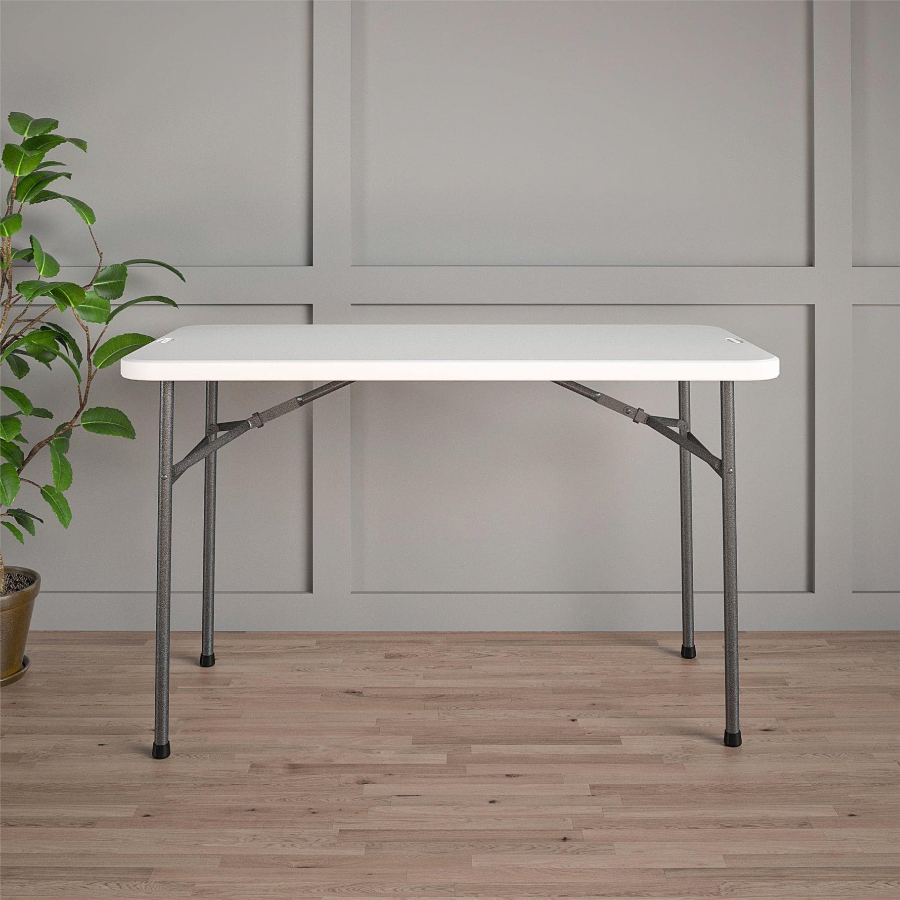 COSCO 6 ft. Fold-in-Half Banquet Table w/Handle, Black