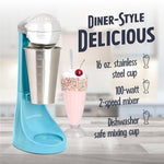 Nostalgia Two-Speed Electric Milkshake Maker and Drink Mixer, Includes 16-Ounce Stainless Steel Mixing Cup & Rod, Blue