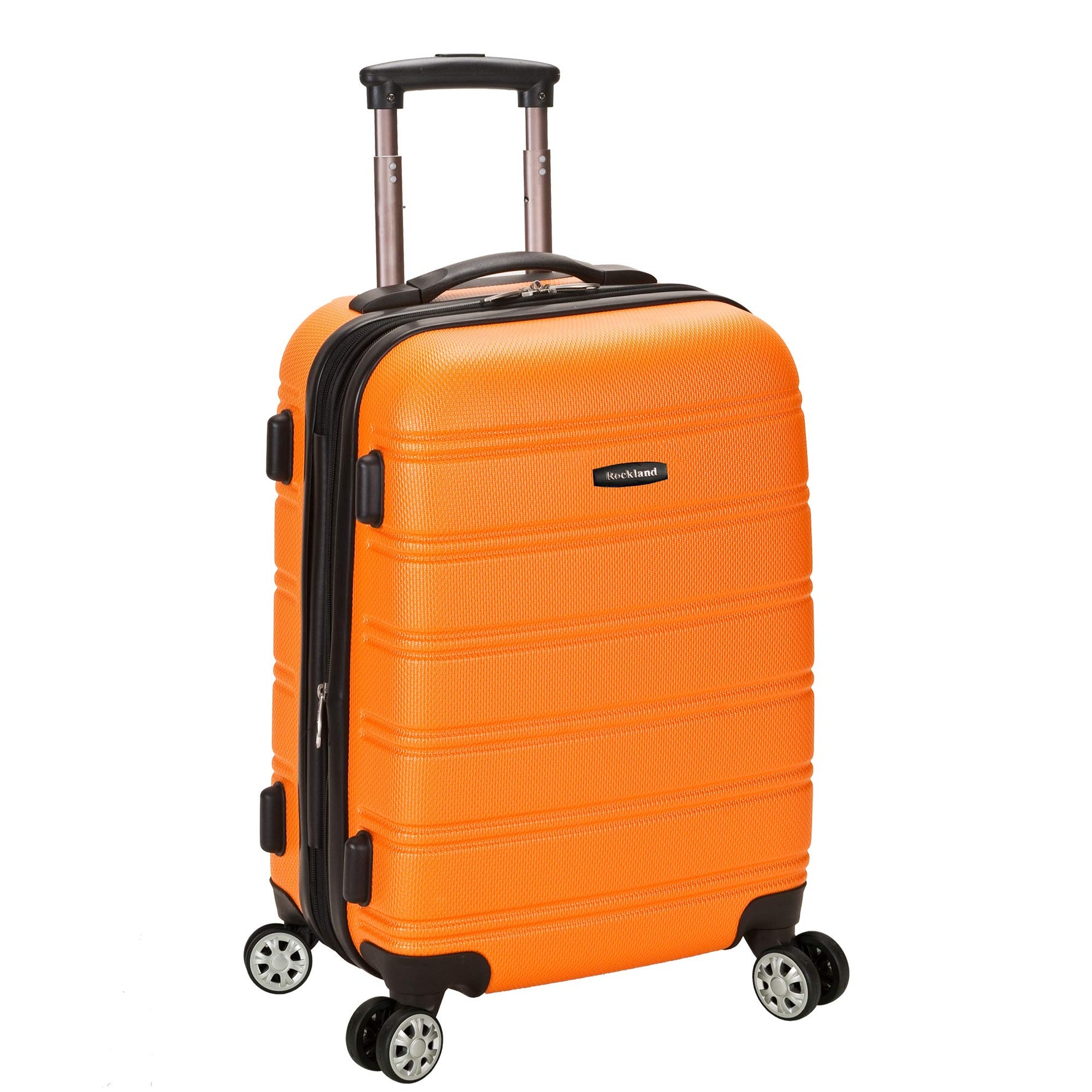 Rockland Melbourne Hardside Expandable Spinner Wheel Luggage, Checked Large 28", Black