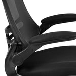 Flash Furniture Kelista Mid-Back Swivel Office Chair with Adjustable Seat Height, Ergonomic Mesh Desk Chair with Flip-Up Armrests, Black