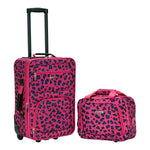 Rockland Fashion Softside 2 Piece Luggage Set, Expandable, (14" Tote/19" Upright), Purple