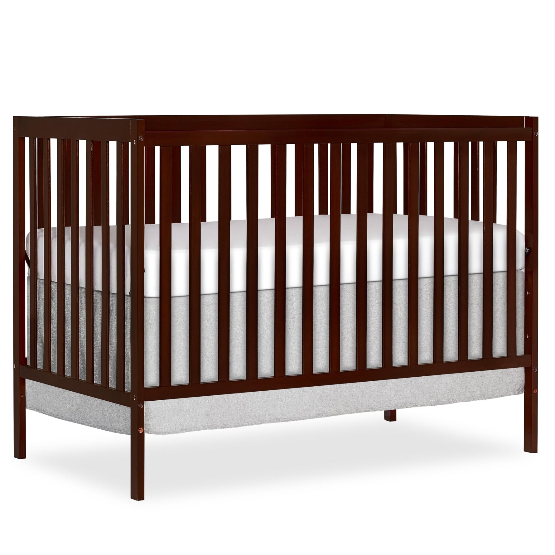 Dream On Me Synergy 5-in-1 Convertible Full-Size Baby Crib with Toddler, Day & Full Bed Conversion in White, GreenGuard Gold & BSA, 3 Mattress Heights, Sustainable Pinewood