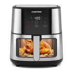 Chefman Air Fryer 8 Qt | TurboFry® 4-in-1 with 450°F Hi-Fry Option for Crispier Results | Bake, Dehydrate, Frozen | XL Nonstick Dishwasher-Safe Basket | Stainless Steel