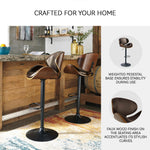 Signature Design by Ashley Centiar 24" Counter Height Modern Bucket Barstool, 2 Count, Black