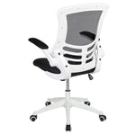 Flash Furniture Kelista Mid-Back Swivel Office Chair with Adjustable Seat Height, Ergonomic Mesh Desk Chair with Flip-Up Armrests, Black