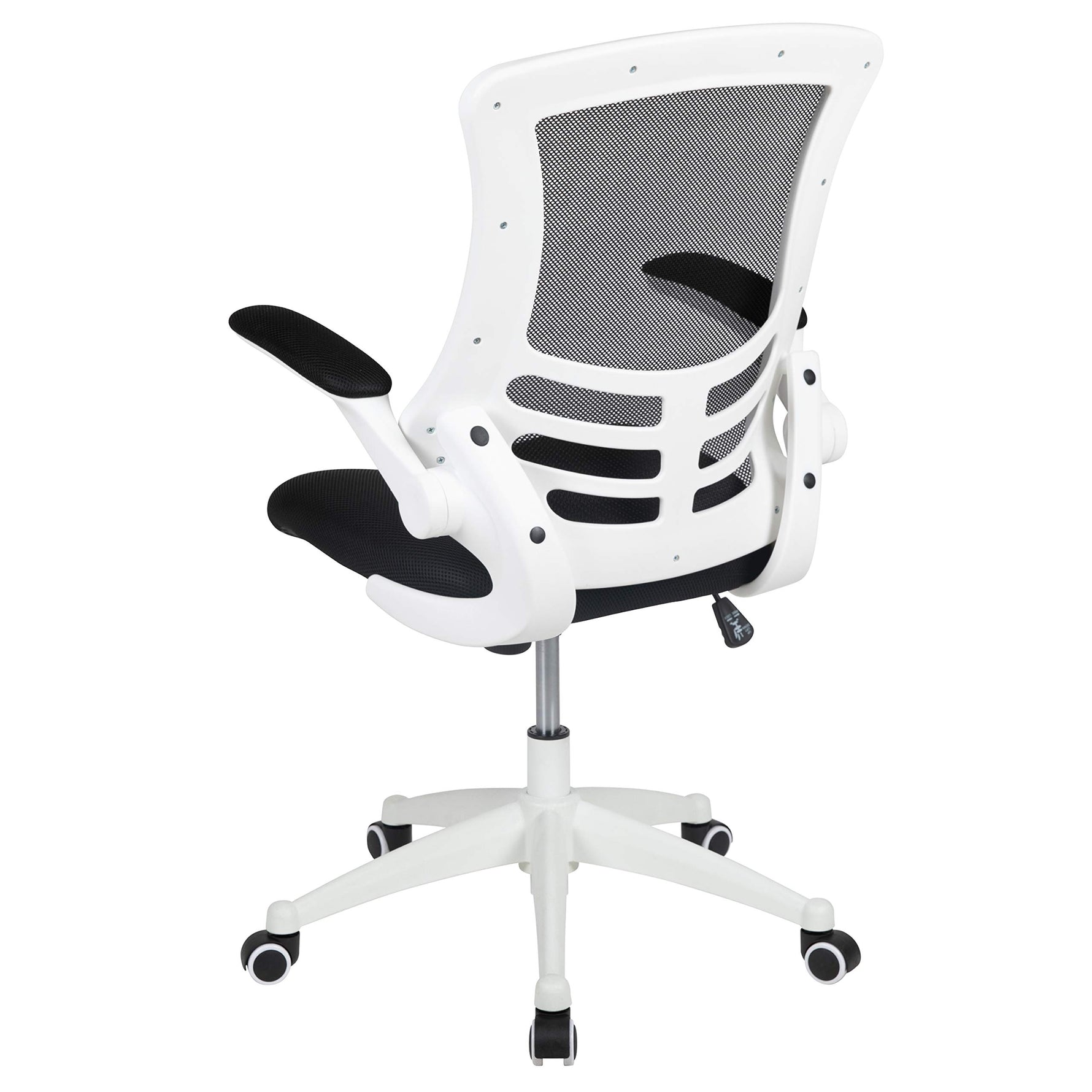 Flash Furniture Kelista Mid-Back Swivel Office Chair with Adjustable Seat Height, Ergonomic Mesh Desk Chair with Flip-Up Armrests, Black