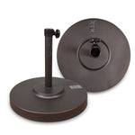 California Umbrella 50 lbs. Round Concrete Weighted Powdercoated Steel Umbrella Base, Black Frame, One Size , CFMT160-Black