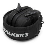 WALKER'S Razor Electronic Quad Muff w/ Bluetooth | 4 Mics 360-Degree Sound Capture 23dB NRR Hearing Protection Range Shooting Earmuffs w/ 2 AAA Batteries, Black