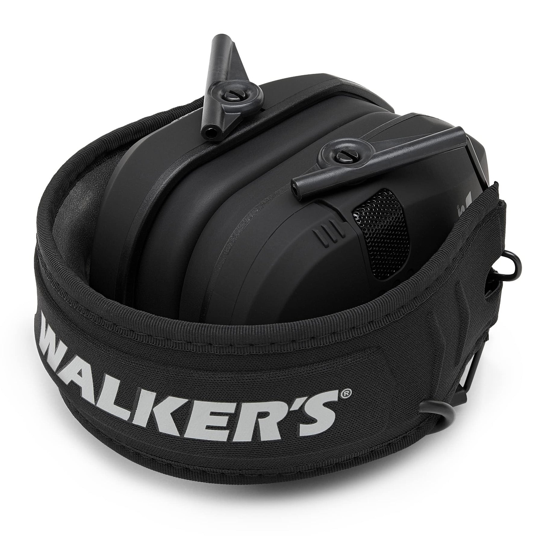 WALKER'S Razor Electronic Quad Muff w/ Bluetooth | 4 Mics 360-Degree Sound Capture 23dB NRR Hearing Protection Range Shooting Earmuffs w/ 2 AAA Batteries, Black