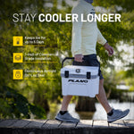 Plano Frost Cooler, 14-Quart Hard Cooler, Seafoam, Insulated Ice Chest for Camping and Fishing, Dual-Stage Molded Latches, Airtight Dri-Loc Seal, Includes Removable Dry Basket