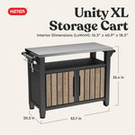 Keter Unity XL Portable Outdoor Table with Stainless Steel Top for Kitchen Prep and Outdoor Storage Cabinet for Grilling Accessories, Dark Grey