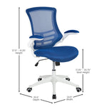 Flash Furniture Kelista Mid-Back Swivel Office Chair with Adjustable Seat Height, Ergonomic Mesh Desk Chair with Flip-Up Armrests, Black