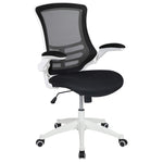 Flash Furniture Kelista Mid-Back Swivel Office Chair with Adjustable Seat Height, Ergonomic Mesh Desk Chair with Flip-Up Armrests, Black