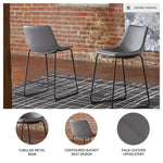 Signature Design by Ashley Centiar 24" Counter Height Modern Bucket Barstool, 2 Count, Black
