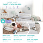 Regalo Safety 54” Extra Long Bed Rail Guard for Toddlers, Swing Down Toddler Bed Rail with Reinforced Anchor Safety System, 20” Tall Bed Safety Rail, Fits Twin, Full & Queen Beds