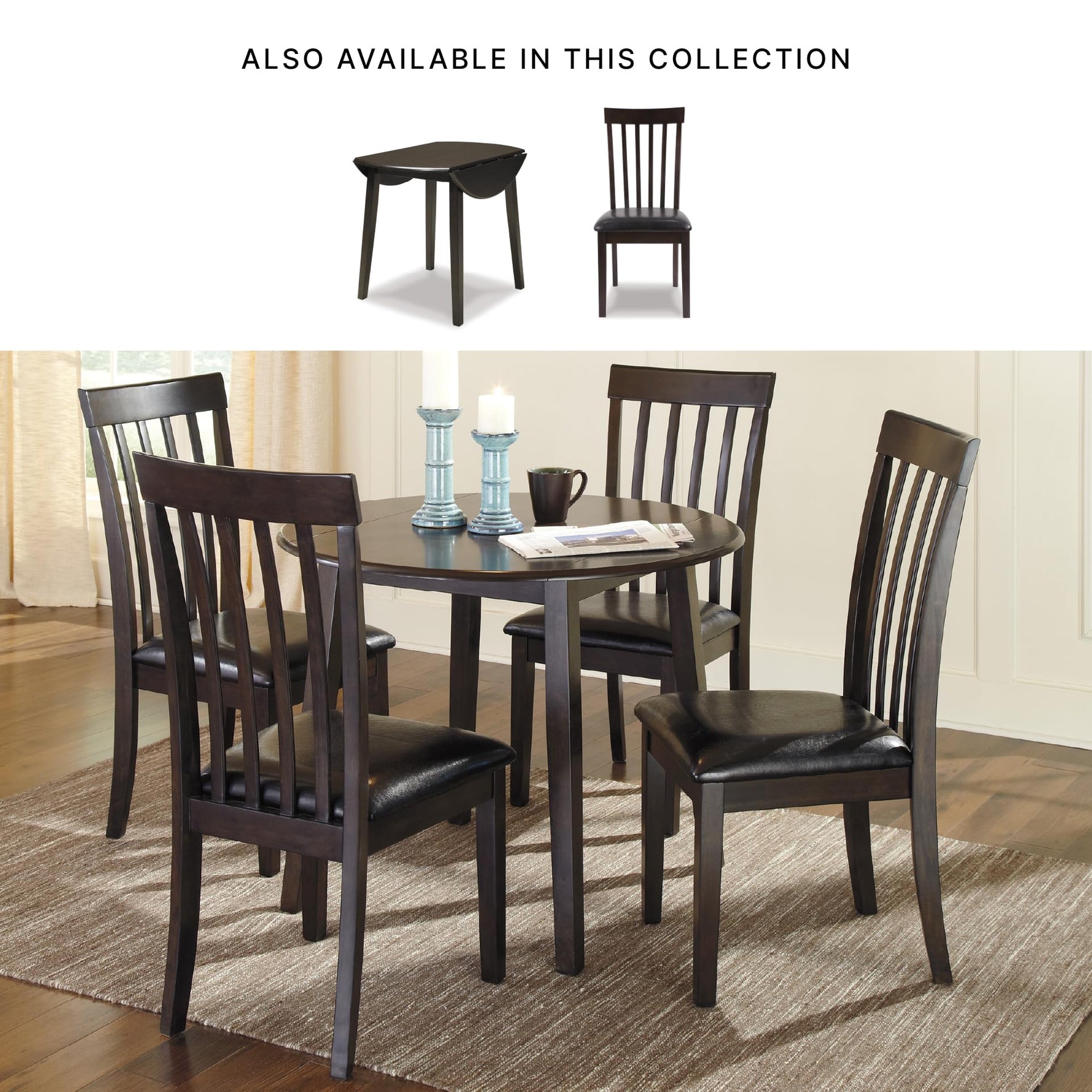 Signature Design by Ashley Hammis Rake Back Dining Room Chair, Set of 2, Dark Brown
