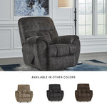 Signature Design by Ashley Skymaker Modern Faux Leather Manual Rocker Recliner with Track Arms, Dark Brown