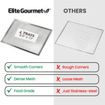 Elite Gourmet Food Dehydrator, Stainless Steel Trays Food Dehydrator, Adjustable Temperature Controls, Jerky Herbs Fruit Veggies Snacks