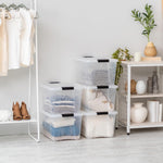 IRIS USA 6-Pack 6 Quart Storage Bins with Lids | Transparent design makes contents easy to find. Ideal for shoes, photos, documents, and small essentials. Nestable design