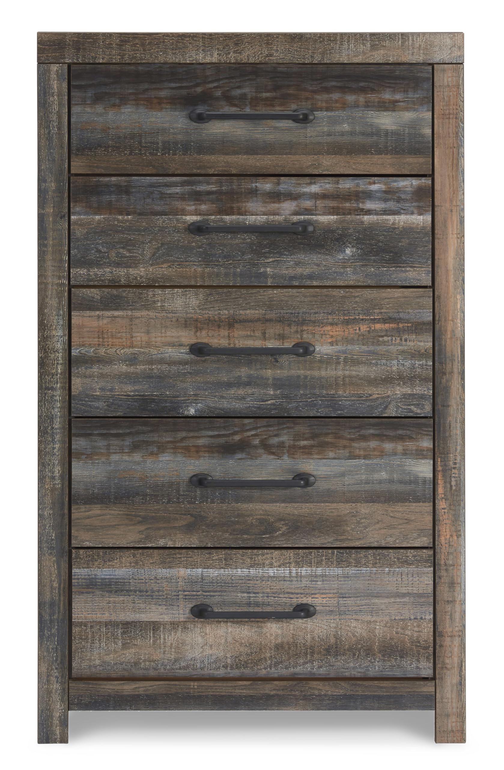 Signature Design by Ashley Cayboni Vintage 5 Drawer Wide Chest with Safety Stop for Bedroom, White
