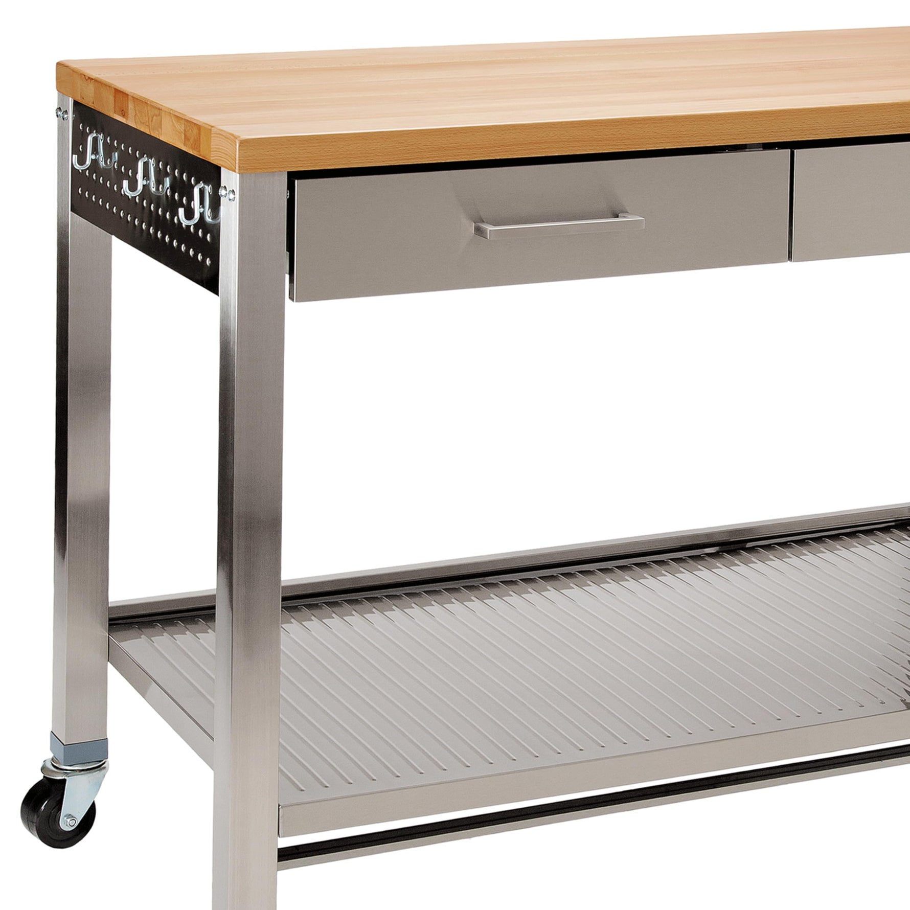 Seville Classics Commercial Work Table Island Utility Cart Prep Station, for Restaurant, Kitchen, Warehouse, Garage, Hotel, Home, Stainless-Steel Top NSF , 49" W x 24" D | Heavy-duty durable workstation supports 1,000 lb with adjustable wire shelf, is ver