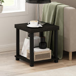 Furinno JUST Side Table, 3-Tier End Table, Open Shelves Night Stand, Bedside Table, Toolless Assembly, for Living Room, Bedroom, Bathroom, Columbia Walnut