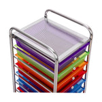 Seville Classics Rolling Utility Organizer Storage Cart , for Home Office, School, Classroom, Scrapbook, Hobby, Craft, 15 Drawer, Black